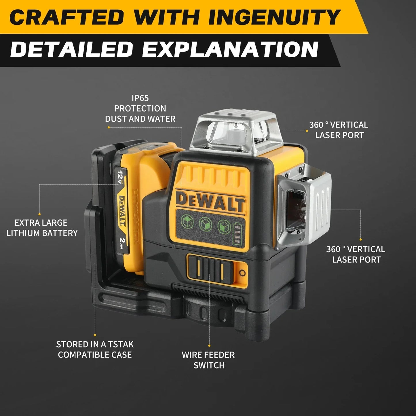 DeWalt Laser Level Multi-line Green Self-Levelling DCE0811D